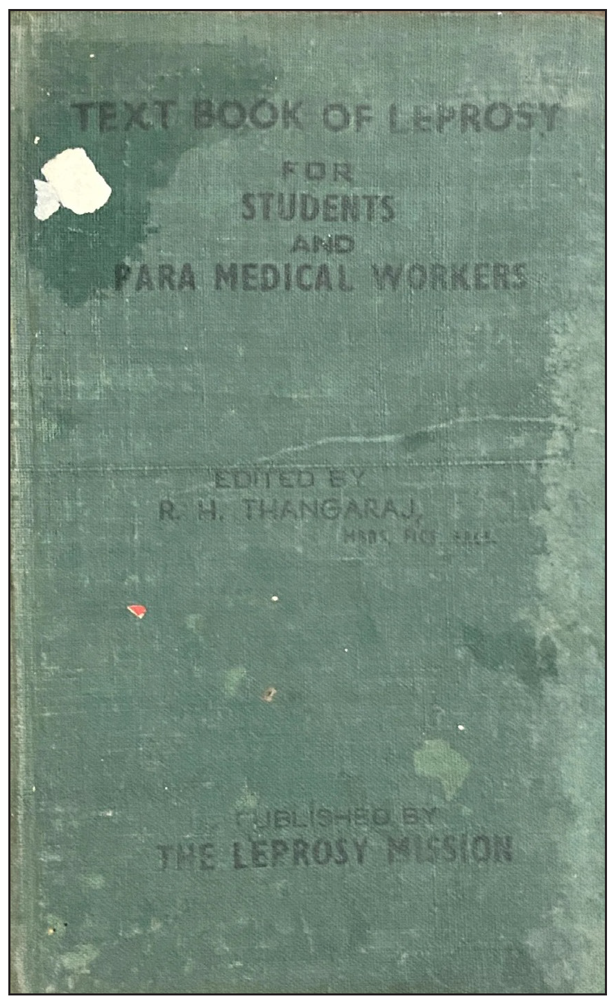 Cover of Textbook of Leprosy for Students and Paramedical Workers by R.H. Thangaraj (1975).