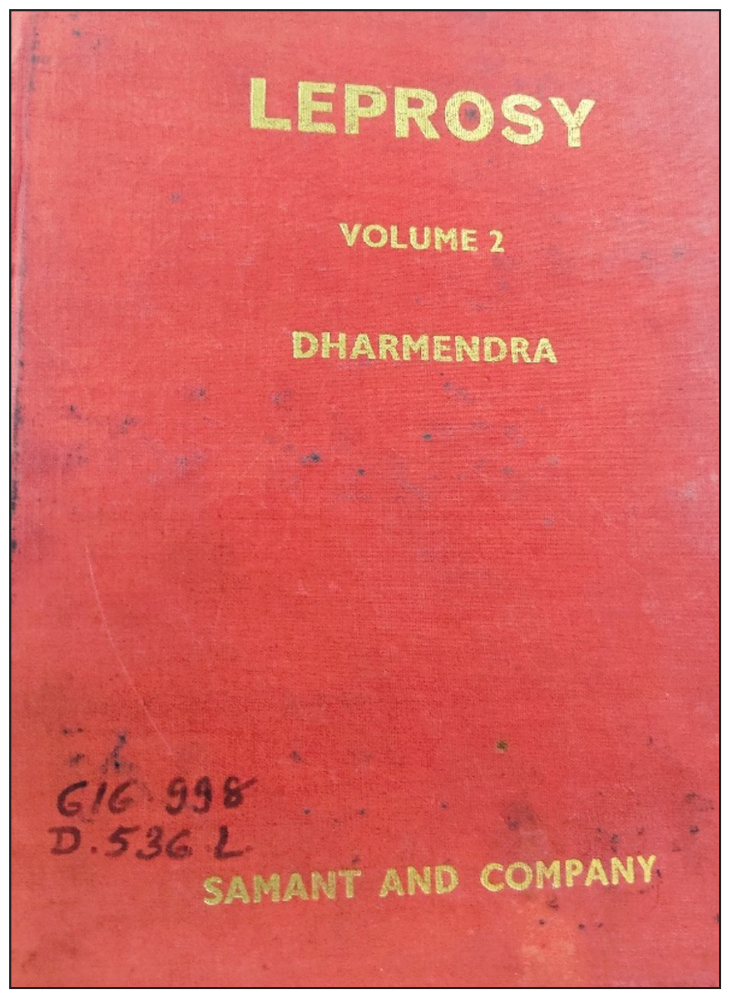 Cover of Leprosy by Dharmendra (Second Volume, 1978).